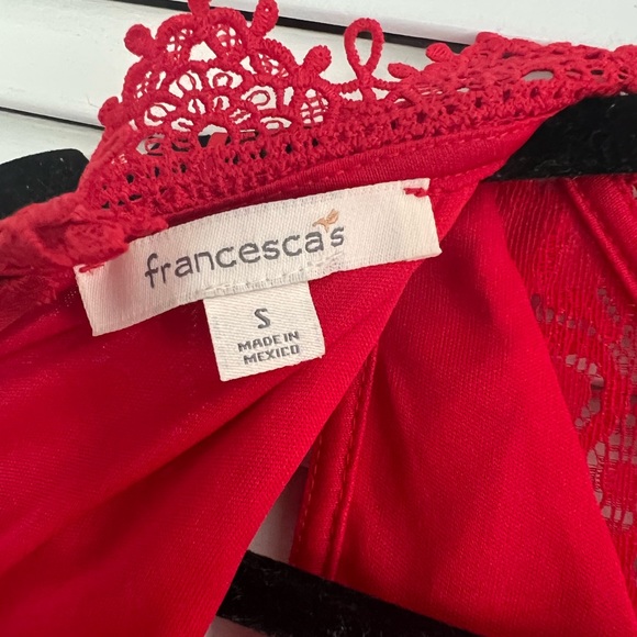 Woman's Fiery Red Francesca's Lace Dress - Picture 6 of 6